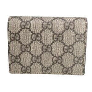 Gucci Wallet GG Bi Brown Supreme Heart Motif Compact fold